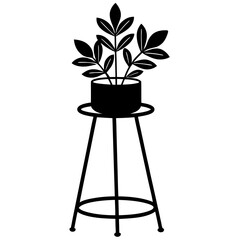 Vector Art of a Plant Stand
