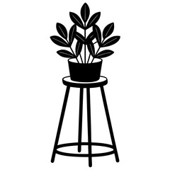 Vector Art of a Plant Stand