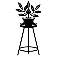Vector Art of a Plant Stand