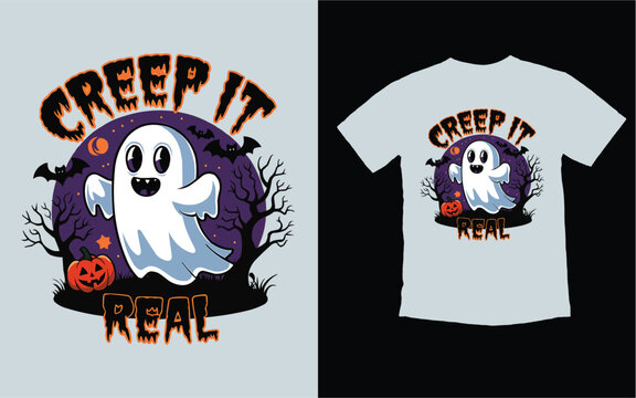 Halloween Vector t-shirt Designs. Ghostly Apparition T-shirt Design