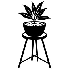 Vector Art of a Plant Stand