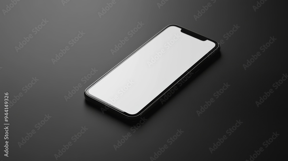 Poster Close-up of a phone on a simple surface with a blank screen and no distractions in the background