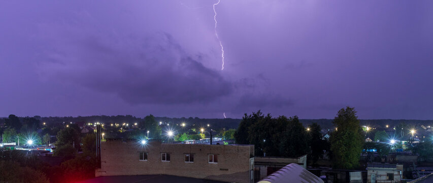 Shot of the lightning in the night sky. Nature