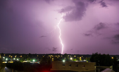 Shot of the lightning in the night sky. Nature