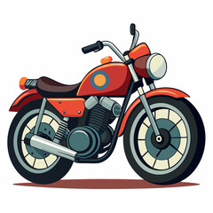 Obraz premium Red Motorcycle with Black Seat and Chrome Exhaust