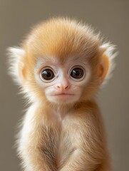 Portrait of a Baby Golden Langur