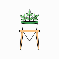 Vector color Art of a Plant Stand