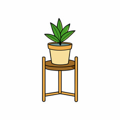 Vector color Art of a Plant Stand