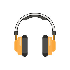 Minimalistic vector headphones illustration, perfect for tech and music themes.