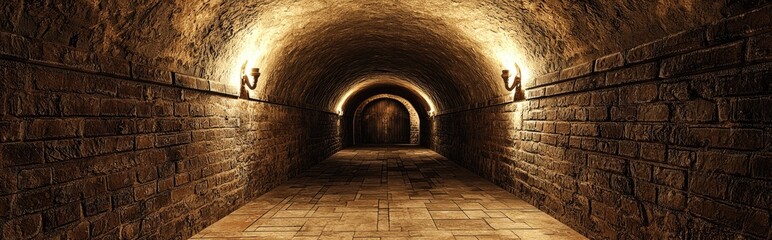 Fototapeta premium 3D rendering of an underground torture chamber entrance from a historical perspective
