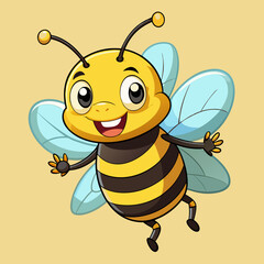 It's funny the bee  vector illustration 