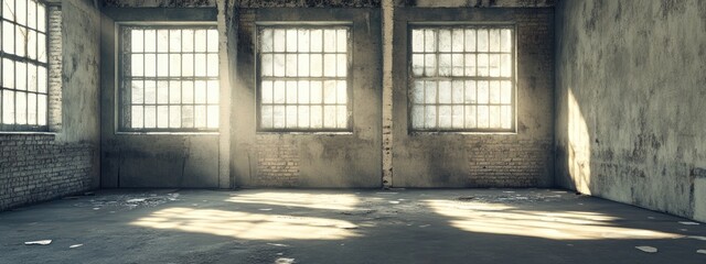 Fototapeta premium 3D rendering of an abandoned interior space