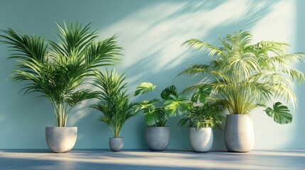 Fototapeta premium 3D rendering of palm plants