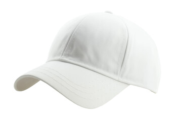 Fototapeta premium A straightforward white cap isolated on a transparent background ideal for use in various creative design and branding projects. Transparent background PNG