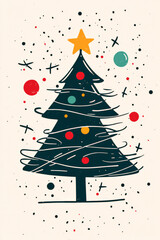 A doodle logo icon represented by a Christmas tree. 