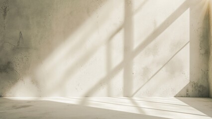 Beige wall with door shadow and sun shining on it