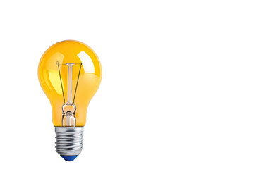 A glowing yellow light bulb that symbolizes creativity and innovation in ideas and solutions.