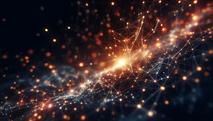 Obraz premium Abstract digital background of points and lines with glowing plexus