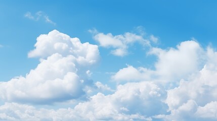Obraz premium Vast sky with cumulus clouds and bright blue backdrop perfect for copy space