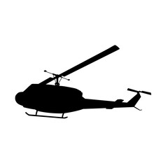 Military Helicopter Silhouette Flying Vector Art Illustration for Aviation and Defense Design