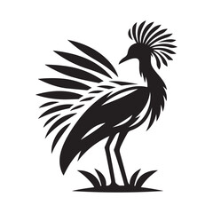 Secretarybird Silhouette Vector Illustrations for Unique Wildlife Designs