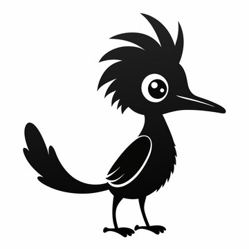 recommend clip art: Cute jacamar bird silhouette vector on white background