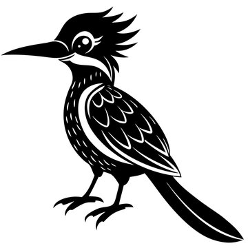 recommend clip art: Cute jacamar bird silhouette vector on white background