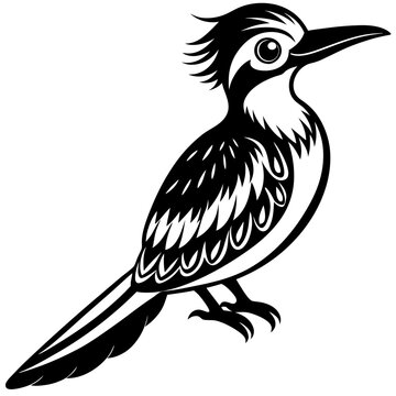 recommend clip art: Cute jacamar bird silhouette vector on white background