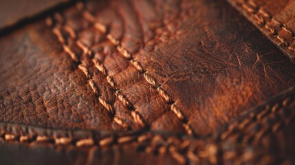 Luxurious Leather Texture with Elegant Stitching Detail