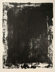Fototapeta premium Black rectangle shape with slightly rough edge, in the style of distressed screen print