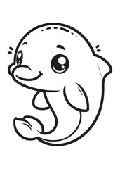 Kid coloring book dolphin kids