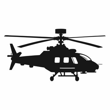 recommend clip art: Military helicopter silhouette vector on white background
