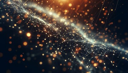 Fototapeta premium Abstract digital background of points and lines with glowing plexus