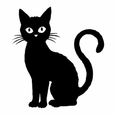 Fototapeta premium Halloween Cat Bundle Cut File, Cat Witch Svg, Clipart, Vector SVG 