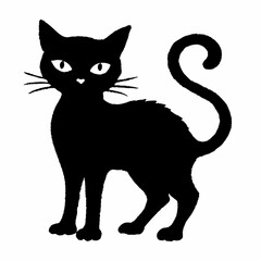 Fototapeta premium Halloween Cat Bundle Cut File, Cat Witch Svg, Clipart, Vector SVG 