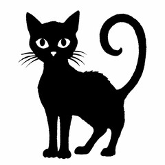 Obraz premium Halloween Cat Bundle Cut File, Cat Witch Svg, Clipart, Vector SVG 