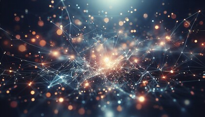 Abstract digital background of points and lines with glowing plexus