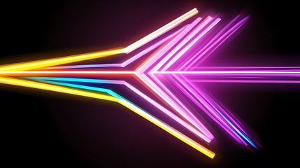 Fototapeta premium Abstract neon light streaks on a black background.