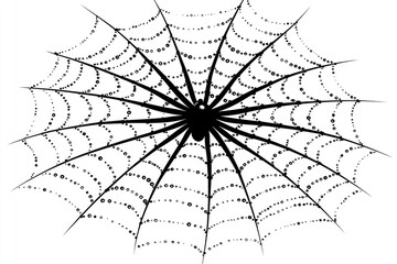 Obraz premium Black and White Spider Web Illustration