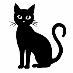 Fototapeta premium Halloween vector SVG Cut Files for Cricut, Cat Silhouette, Black Cat Svg, Spooky Svg