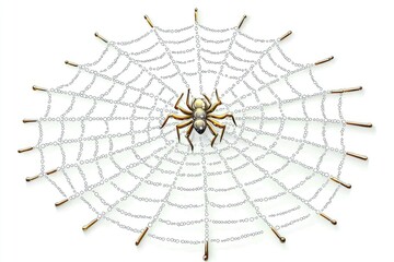 Obraz premium Golden Spider in Web