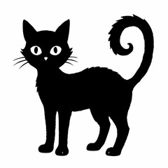Obraz premium Halloween vector SVG Cut Files for Cricut, Cat Silhouette, Black Cat Svg, Spooky Svg
