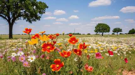 Vibrant Wildflowers in a Summer Meadow