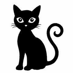 Fototapeta premium Halloween vector SVG Cut Files for Cricut, Cat Silhouette, Black Cat Svg, Spooky Svg
