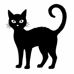 Obraz premium Halloween vector SVG Cut Files for Cricut, Cat Silhouette, Black Cat Svg, Spooky Svg