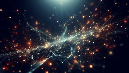 Fototapeta premium Abstract digital background of points and lines with glowing plexus