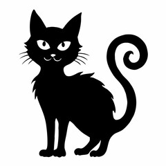 Obraz premium Halloween Cat Bundle Cut File, Cat Witch Svg, Clipart, Vector SVG 