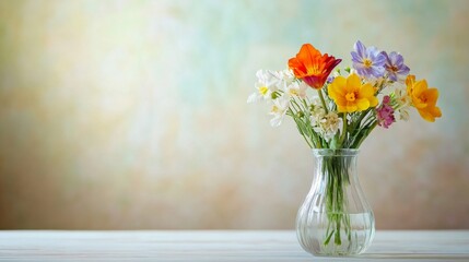 Spring flowers in a vase
