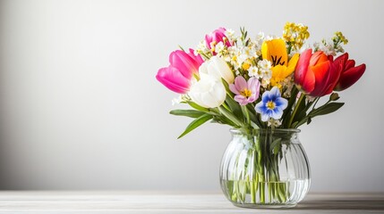 Spring flowers in a vase © Natalia