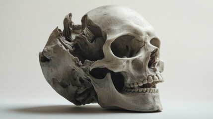 A Human Skull With Distinctive Bone Formations